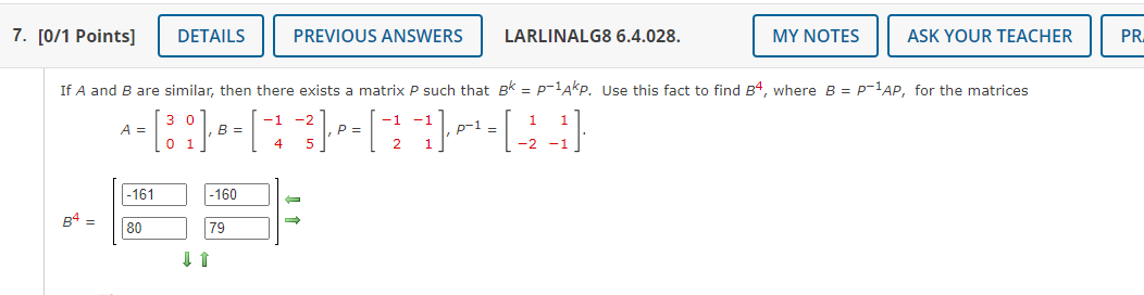 Solved If A and B are similar, then there exists a matrix P | Chegg.com