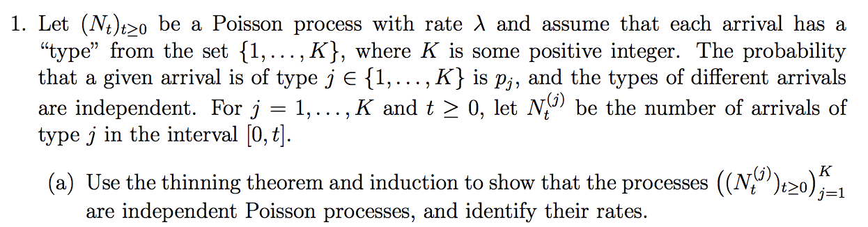 = 1. Let (N+)tzo be a Poisson process with rate 1 and | Chegg.com