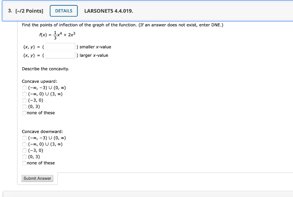 Solved 3. [-12 Points] DETAILS LARSONET5 4.4.019. Find the | Chegg.com