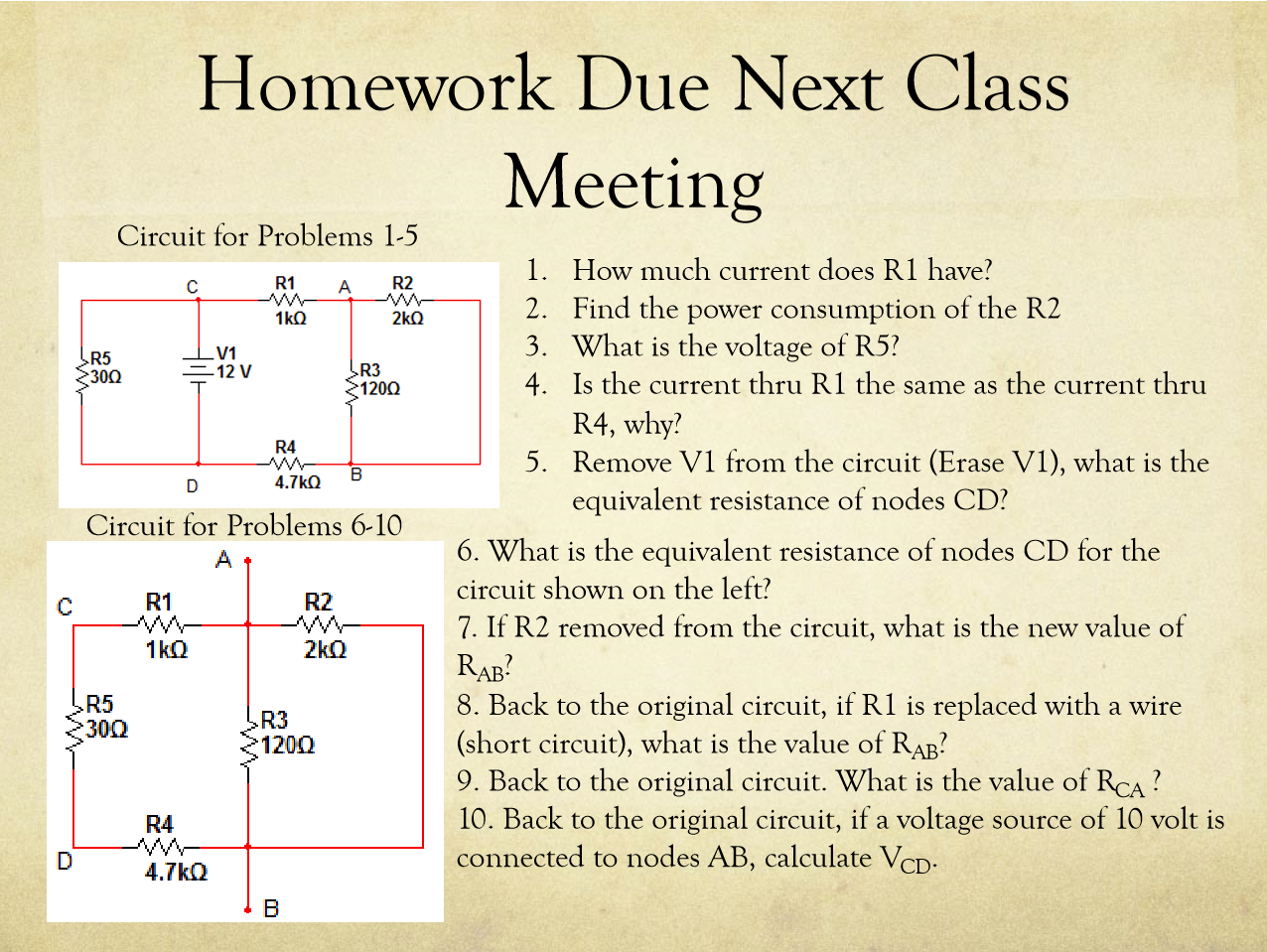 Solved Homework Due Next Class Meeting Circuit For Proble Chegg Com