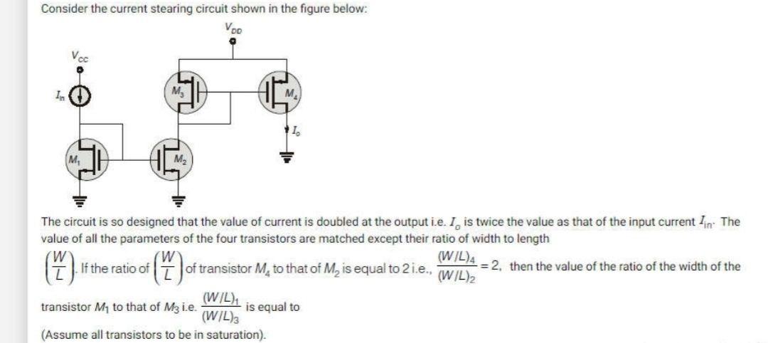 Solved Consider the current stearing circuit shown in the | Chegg.com