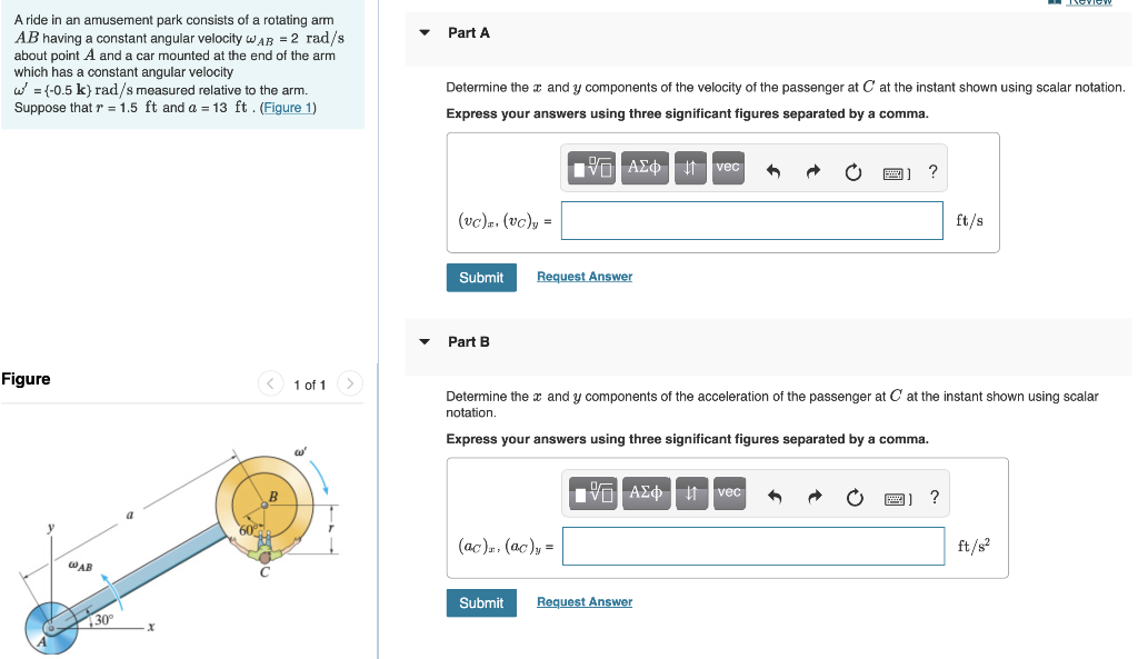 Solved Part A A ride in an amusement park consists of a | Chegg.com