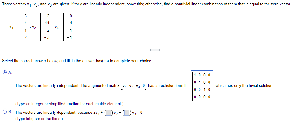 Solved Three vectors v1,v2, and v3 are given. If they are | Chegg.com