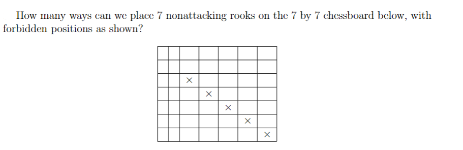 Solved How many ways can we place 7 nonattacking rooks on | Chegg.com