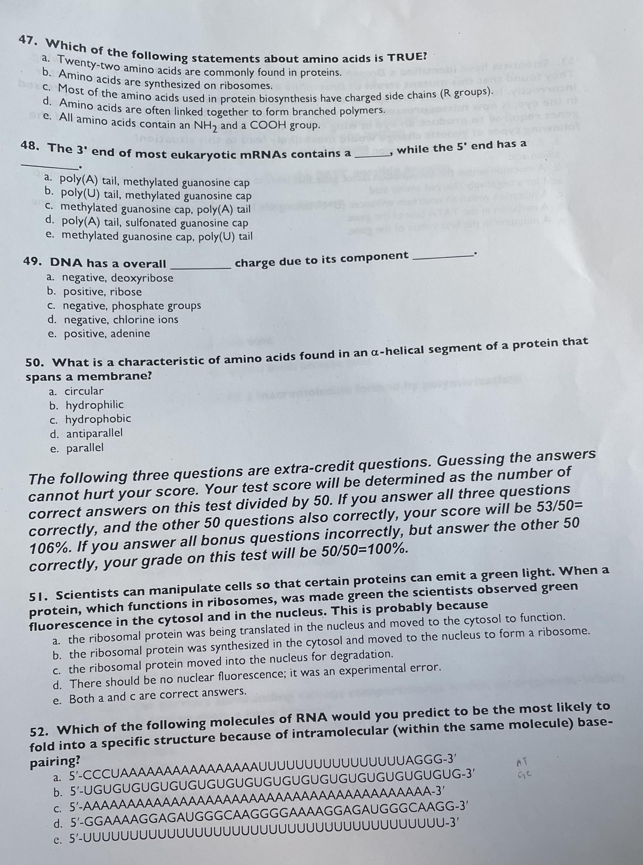 Solved 47. Which of the following statements about amino | Chegg.com