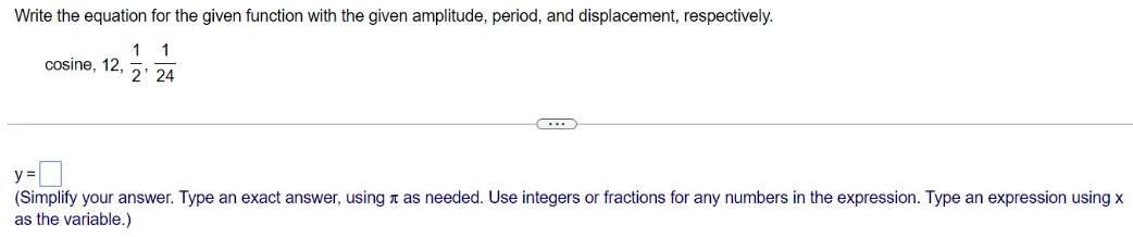 Solved Write the equation for the given function with the | Chegg.com