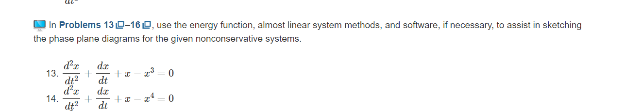 Solved O In Problems 130-160, use the energy function, | Chegg.com