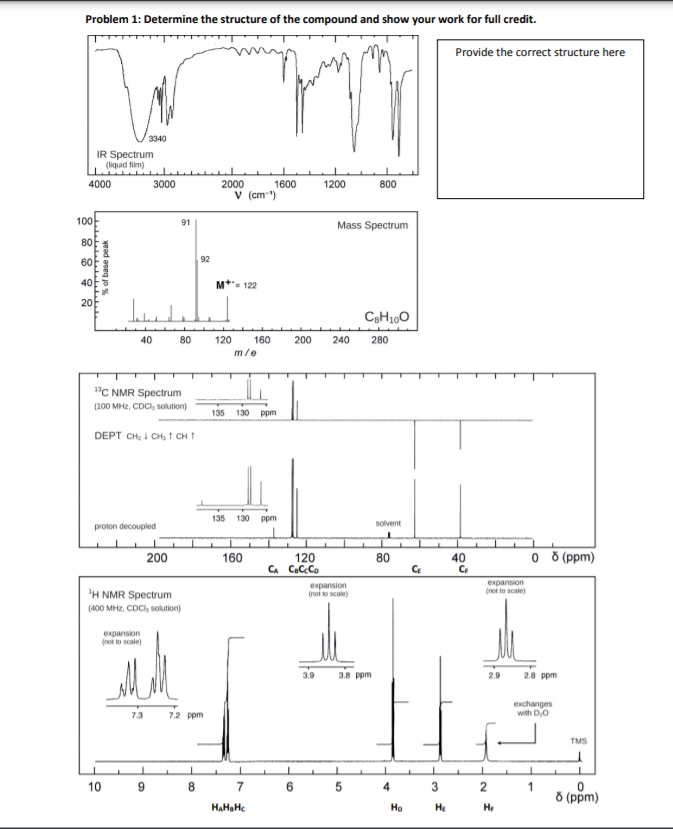 Solved Chem 3112 Combined Spectroscopy Problems Worksheet 11