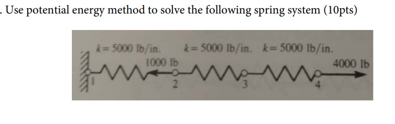 Solved - Use potential energy method to solve the following | Chegg.com