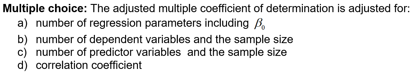 adjusted coefficient of multiple determination