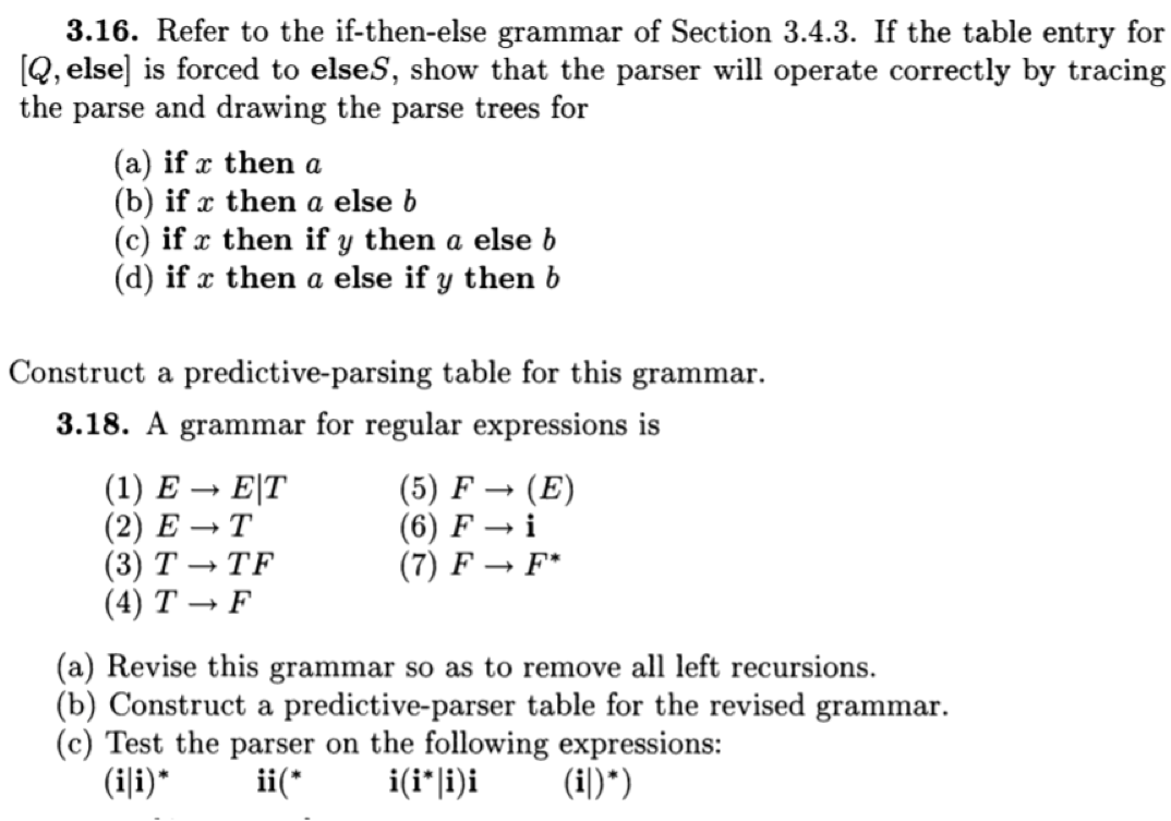 3.16. Refer to the if-then-else grammar of Section | Chegg.com