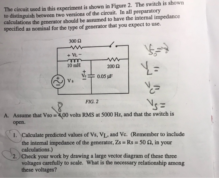 Solved The circuit used in this experiment is shown in | Chegg.com