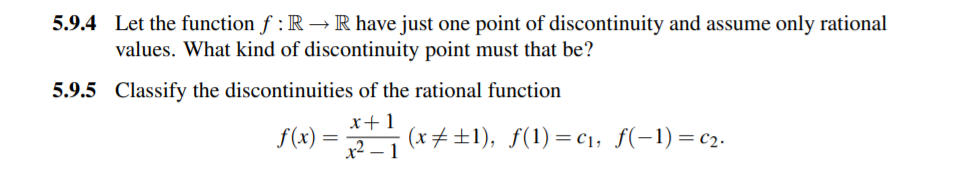 Solved 5.9.4 Let the function f: R R have just one point of | Chegg.com