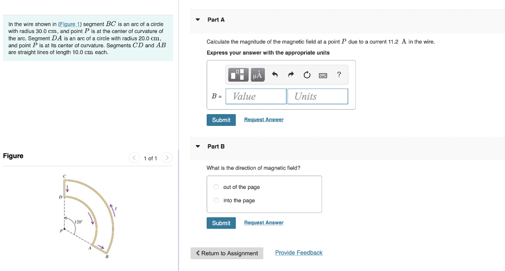 Solved In the wire shown in (Figure 1) segment BC is an arc | Chegg.com