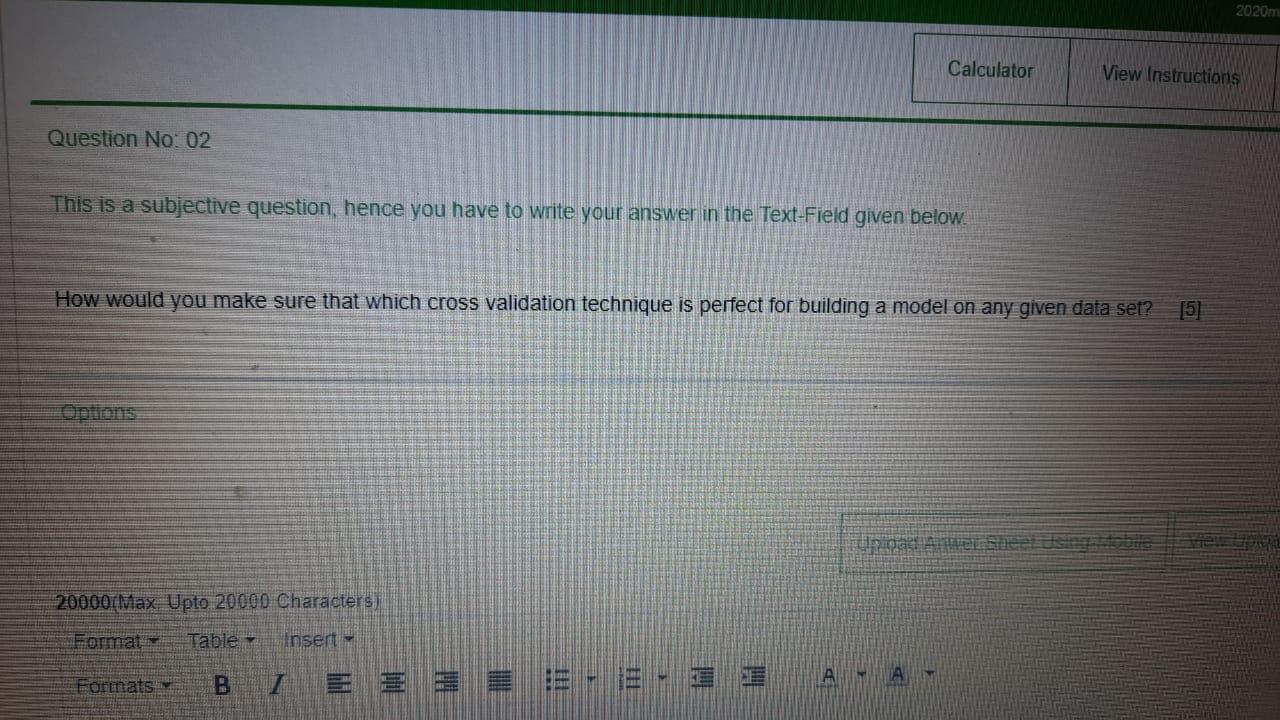 Solved 2020m Calculator View Instructions Question No: 02 | Chegg.com