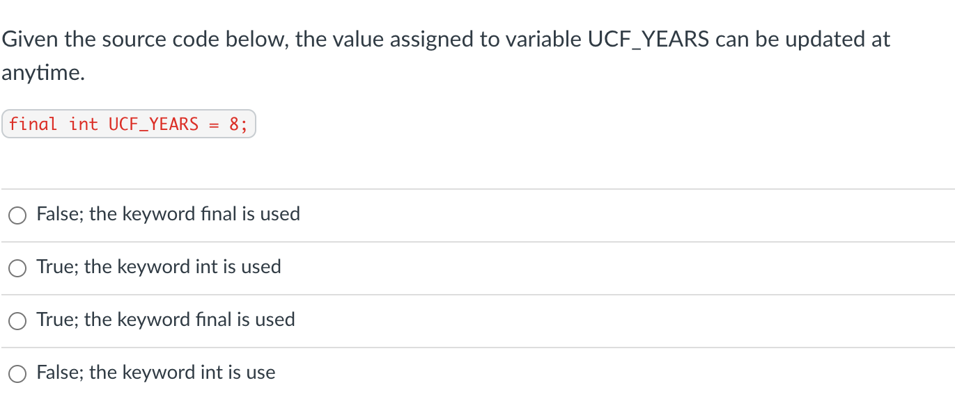 Solved Which Of The Following Source Code Examples | Chegg.com