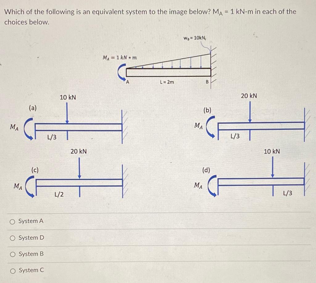 Solved Which of the following is an equivalent system to the | Chegg.com