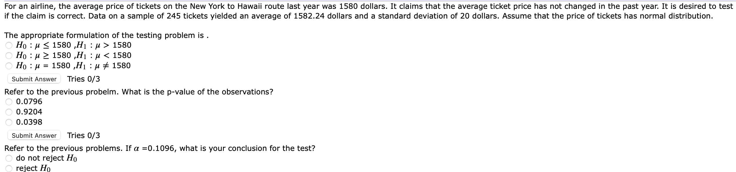 Solved The appropriate formulation of the testing problem is | Chegg.com