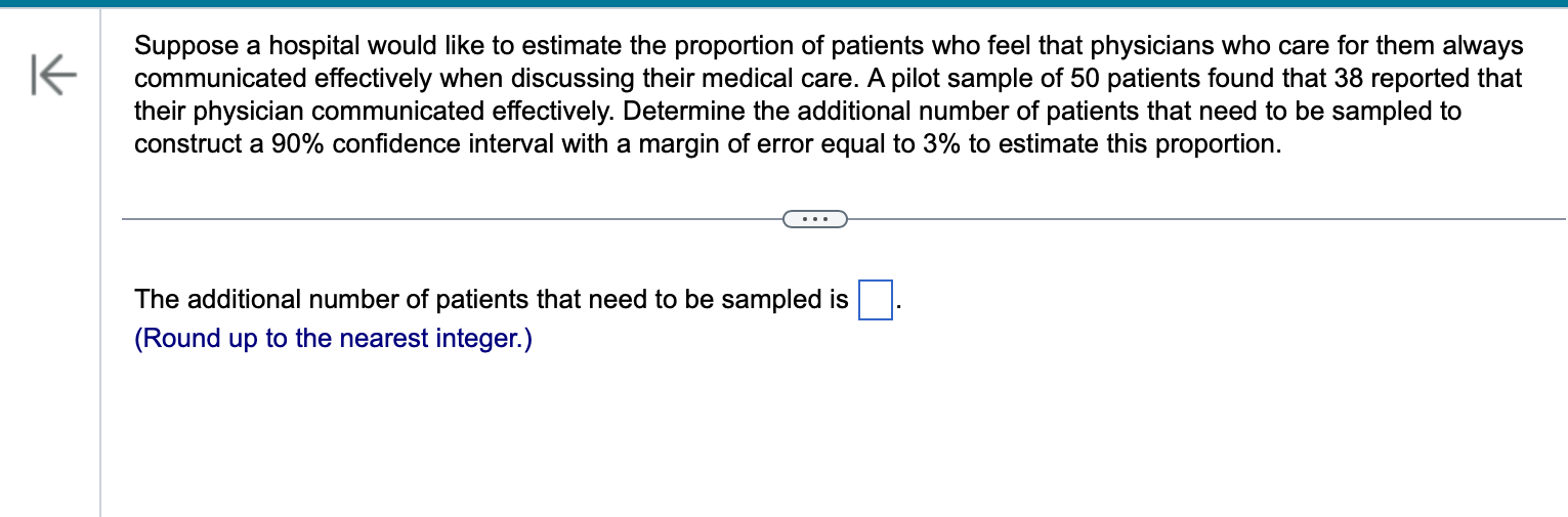 Solved Suppose a hospital would like to estimate the | Chegg.com