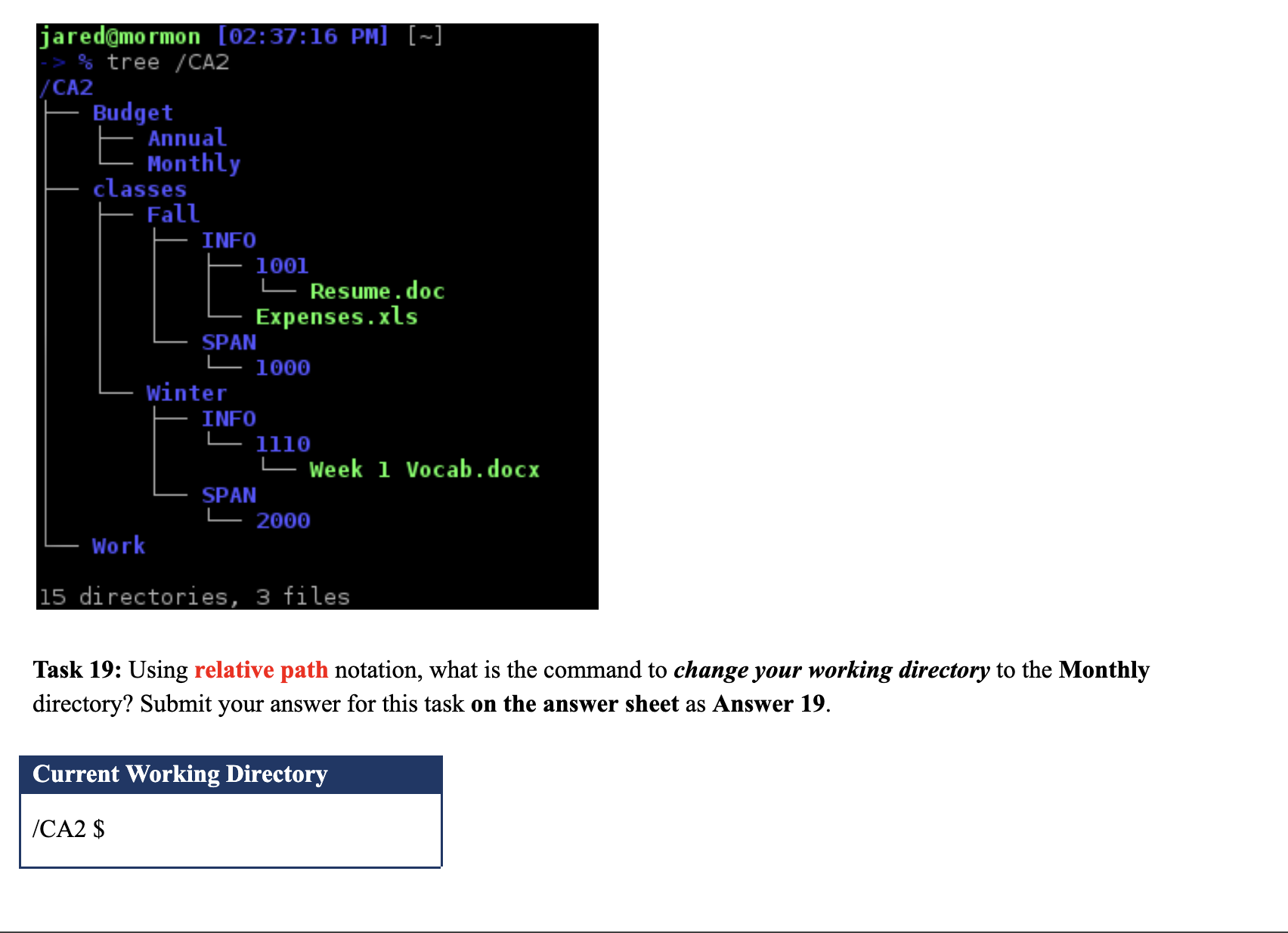 Solved Enter the Relative path for each task. NOTE: Begin by | Chegg.com