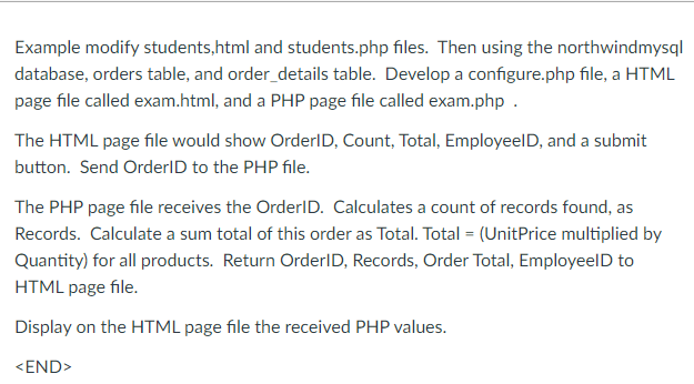 Solved Example modify students,html and students.php files. | Chegg.com
