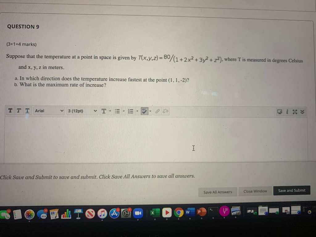Solved QUESTIONS (3+1=4 marks) Suppose that the temperature | Chegg.com