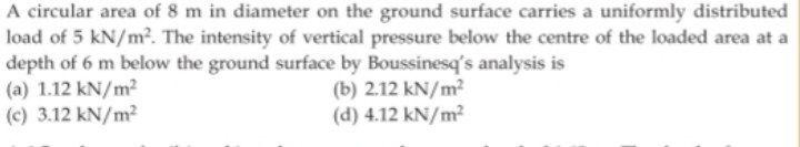 Solved A circular area of 8 m in diameter on the ground | Chegg.com