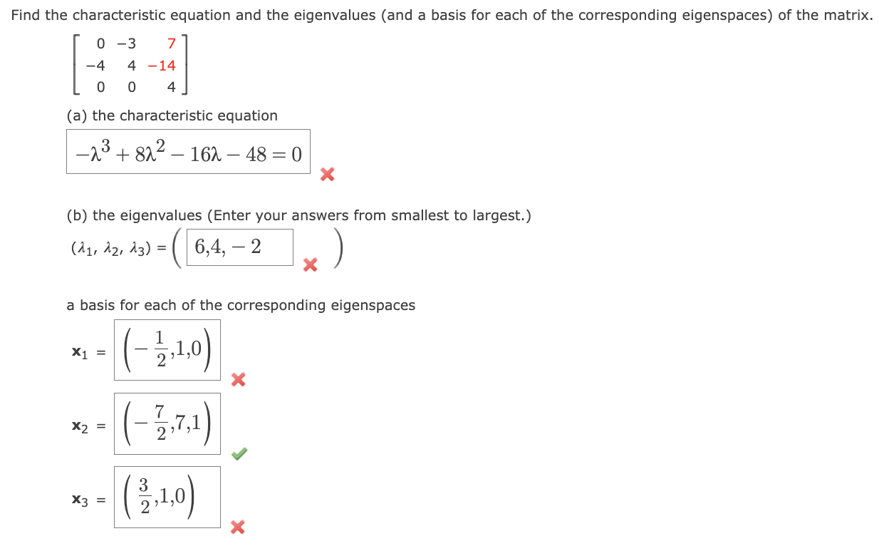 Solved The Characteristic Equation And The Eigenvalues (and | Chegg.com