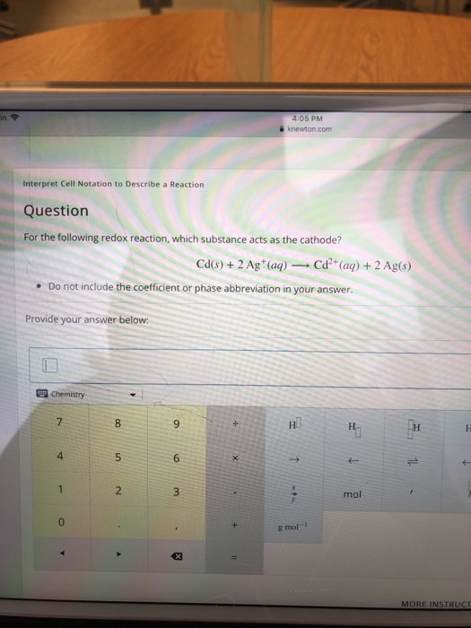 Solved 4 05 pm knewton interpret cell notation to chegg