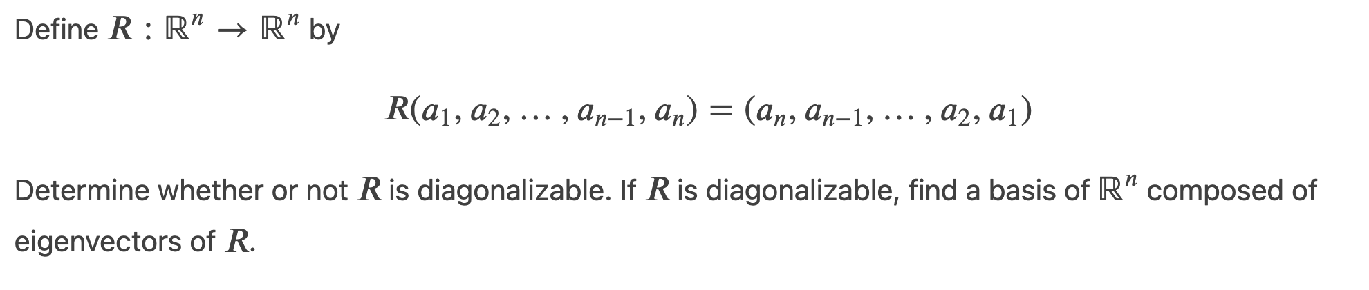 Solved Define R:Rn→Rn by | Chegg.com