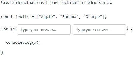 Solved Create a loop that runs through each item in the | Chegg.com