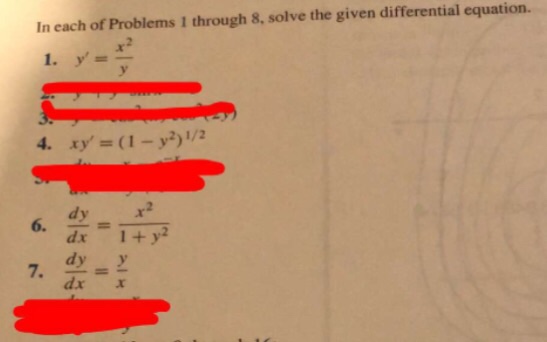 Solved In Each Of Problems 1 Through 8, Solve The Given | Chegg.com