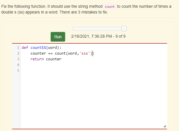 Solved Fix the following function. It should use the string | Chegg.com