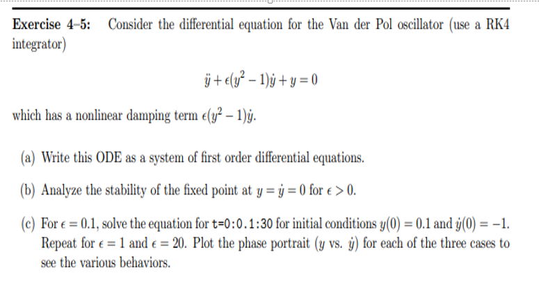 Exercise 4-5: Consider the differential equation for | Chegg.com