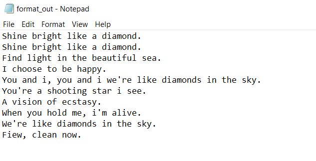 Solved In python: Function formatSong(filename, outfile): | Chegg.com