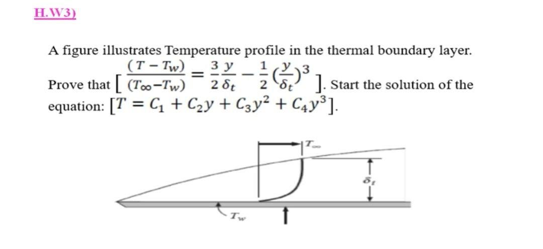 Solved H.W3) A figure illustrates Temperature profile in the | Chegg.com