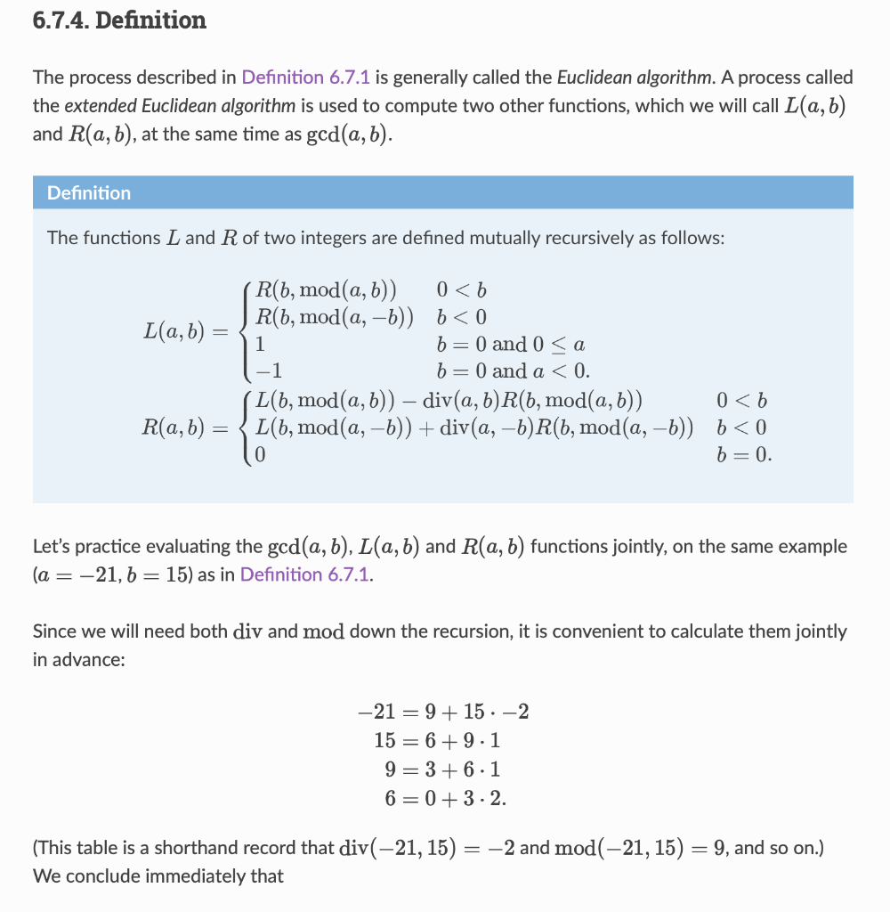 Solved 1. Using The Extended Euclidean Algorithm, Find A. | Chegg.com