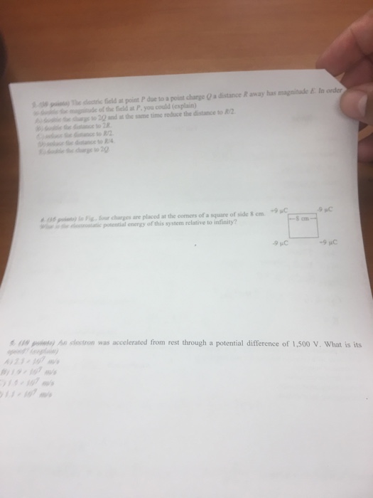Solved The electric field at point P due to a point charge Q | Chegg.com