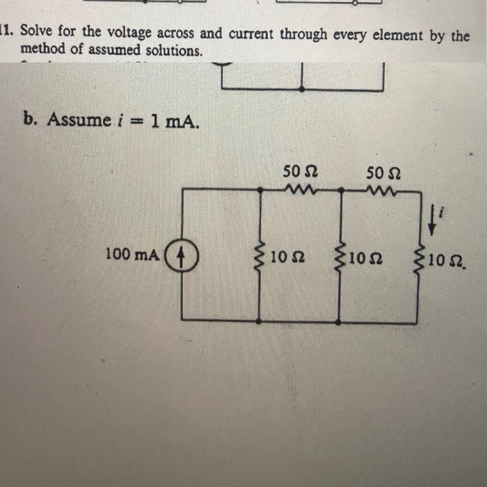 Solved 11. Solve for the voltage across and current through | Chegg.com
