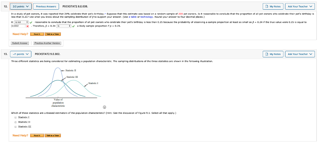 SOLVED: Why is the sample proportion phat an unbiased estimate of