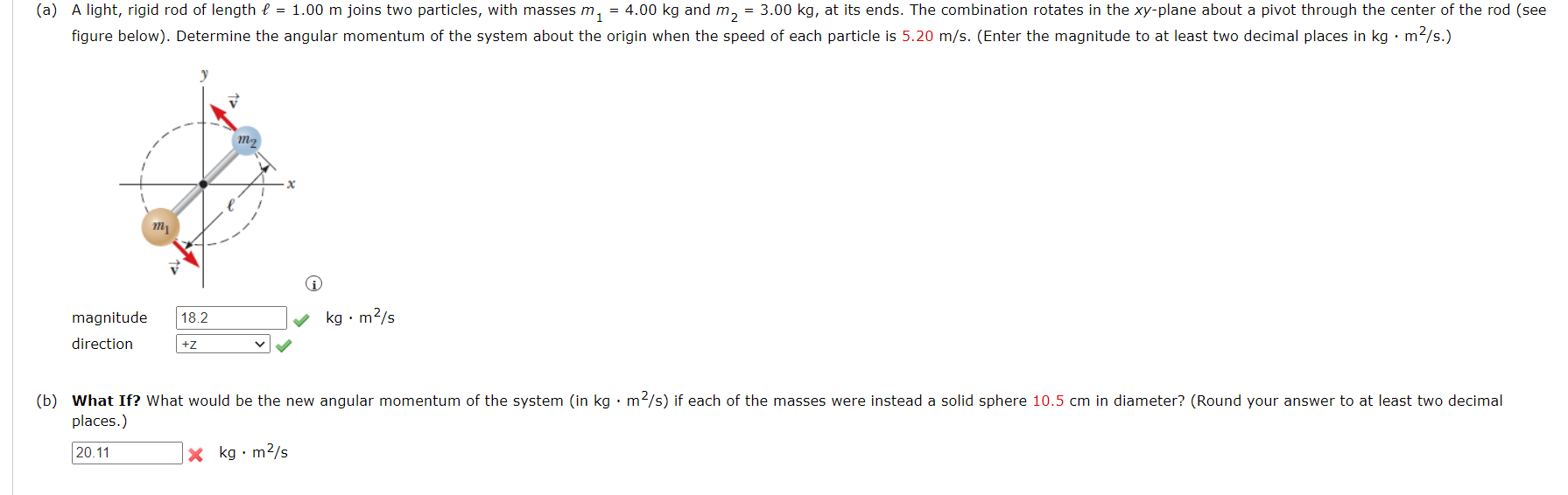 Solved places.) * kg⋅m2/s | Chegg.com