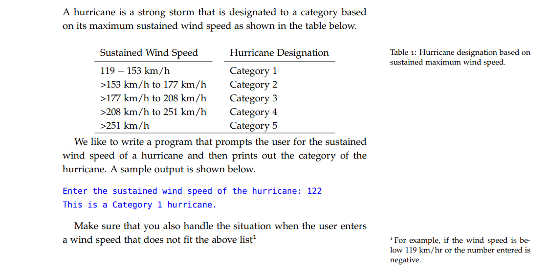 Solved A hurricane is a strong storm that is designated to a | Chegg.com