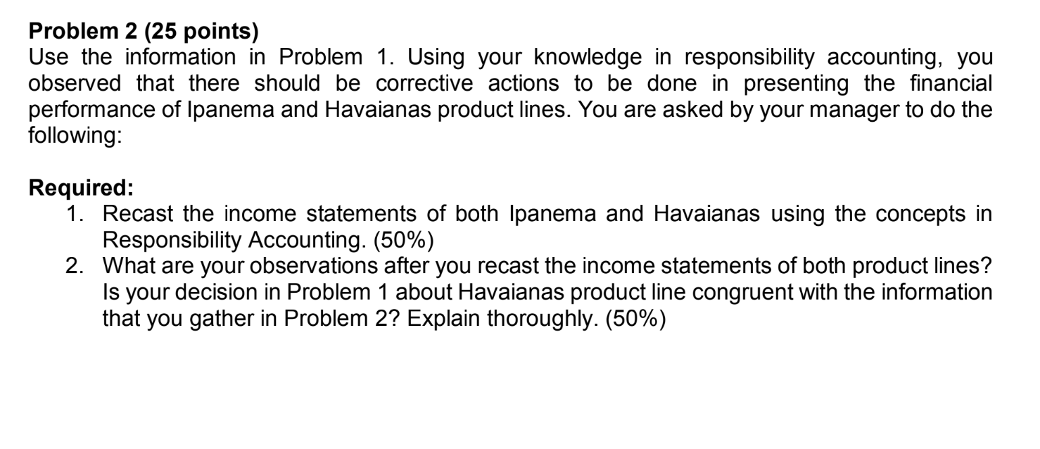 Solved Problem 2 (25 Points) Use The Information In Problem | Chegg.com