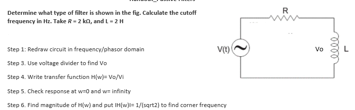 Solved Determine What Type Of Filter Is Shown In The Fig. | Chegg.com