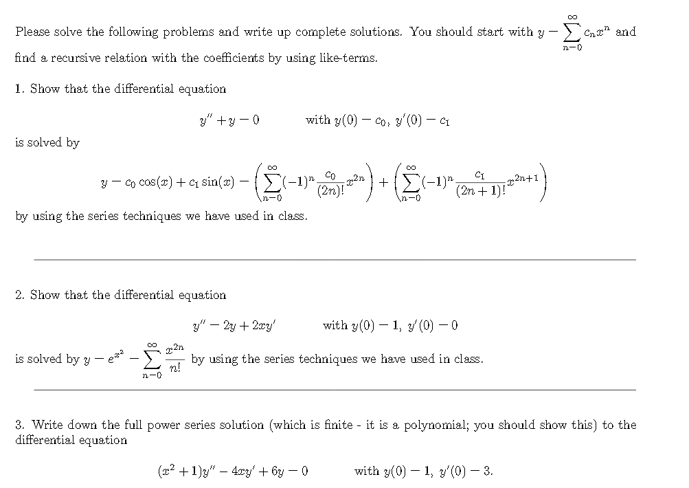 Solved Please solve the following problems and write up | Chegg.com