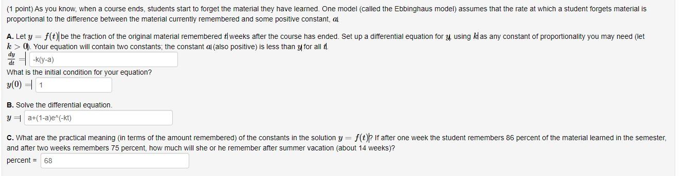 Solved (1 point) As you know, when a course ends, students | Chegg.com