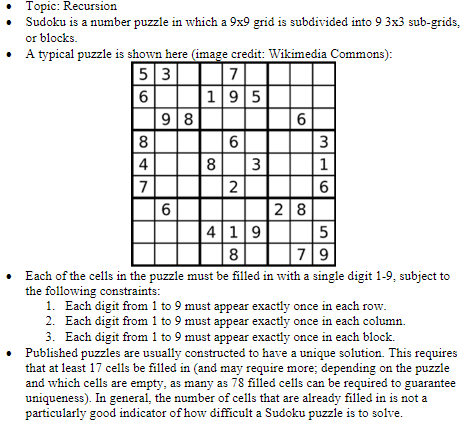 Sudoku Puzzle of the Week #1 - GeeksforGeeks