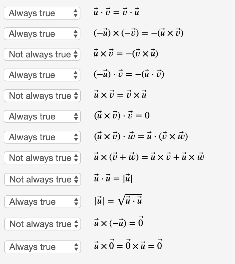 Solved Options A B Always True C Not Always True I Chegg Com