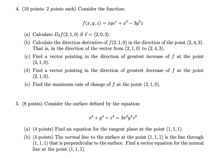 Solved 4. (10 points- 2 points each) Consider the function: | Chegg.com