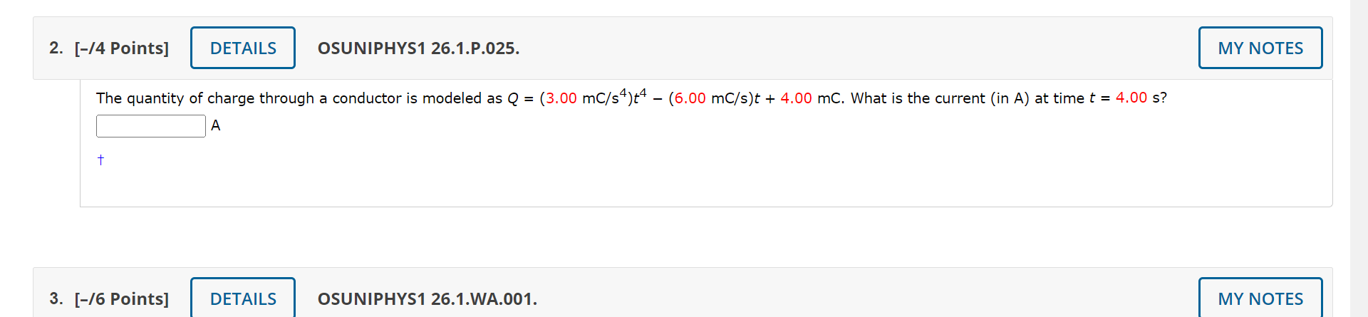 Solved The quantity of charge through a conductor is modeled | Chegg.com